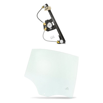 Replacement - 2-Piece (Rear Driver Side Window Regulator without Motor, Door Glass) (Standard Line)