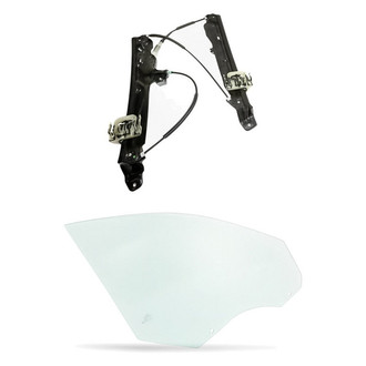 Replacement - 2-Piece (Front Passenger Side Window Regulator without Motor, Door Glass) (Standard Line)