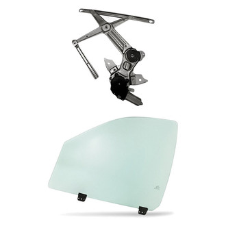 Replacement - 2-Piece (Front Driver Side Window Regulator and Motor Assembly, Door Glass) (Standard Line)