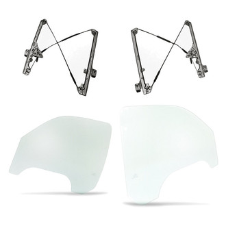 Replacement - 4-Piece (Driver and Passenger Side Window Regulator, Door Glass) (Standard Line)