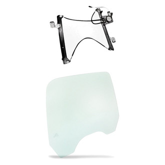Replacement - 2-Piece (Rear Passenger Side Window Regulator and Motor Assembly, Door Glass) (Standard Line)