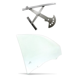 Replacement - 2-Piece (Front Passenger Side Window Regulator without Motor, Door Glass) (Standard Line)