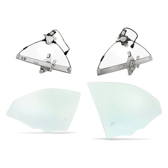 Replacement - 4-Piece (Front Driver and Passenger Side Window Regulator and Motor Assembly, Door Glass) (Standard Line)