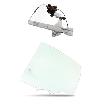 Replacement - 2-Piece (Rear Driver Side Window Regulator and Motor Assembly, Door Glass) (Standard Line)