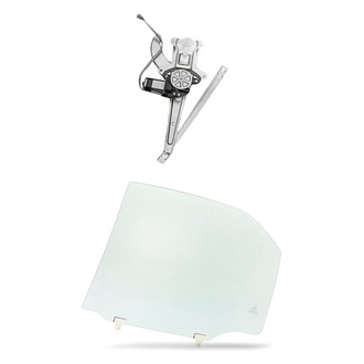 Replacement - 2-Piece (Rear Driver Side Window Regulator and Motor Assembly, Door Glass) (Standard Line)
