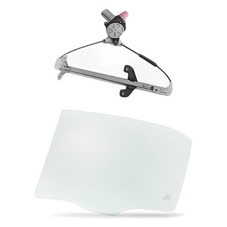 Replacement - 2-Piece (Rear Driver Side Window Regulator and Motor Assembly, Door Glass) (Standard Line)