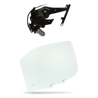 Replacement - 2-Piece (Rear Passenger Side Window Regulator and Motor Assembly, Door Glass) (Standard Line)