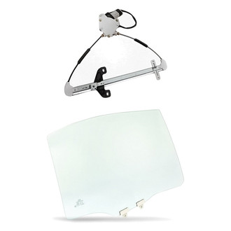 Replacement - 2-Piece (Rear Passenger Side Window Regulator and Motor Assembly, Door Glass) (Standard Line)
