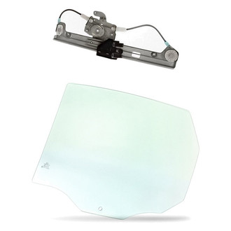 Replacement - 2-Piece (Rear Driver Side Window Regulator without Motor, Door Glass) (Standard Line)