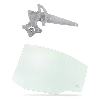 Replacement - 2-Piece (Rear Driver Side Window Regulator without Motor, Door Glass) (Standard Line)