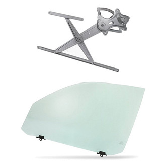 Replacement - 2-Piece (Front Driver Side Window Regulator without Motor, Door Glass) (Standard Line)