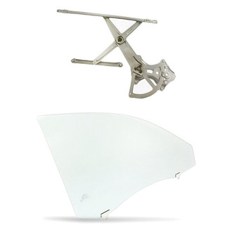 Replacement - 2-Piece (Front Passenger Side Window Regulator without Motor, Door Glass) (Standard Line)
