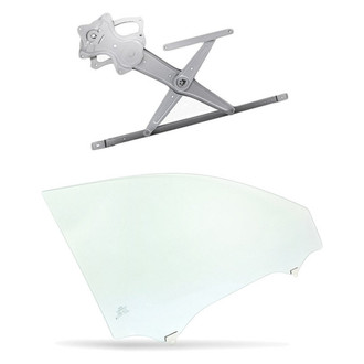 Replacement - 2-Piece (Front Passenger Side Window Regulator without Motor, Door Glass) (Standard Line)