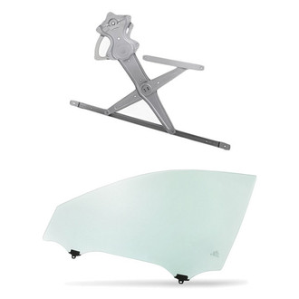 Replacement - 2-Piece (Front Driver Side Window Regulator without Motor, Door Glass) (Standard Line)