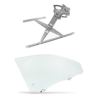Replacement - 2-Piece (Front Passenger Side Window Regulator without Motor, Door Glass) (Standard Line)