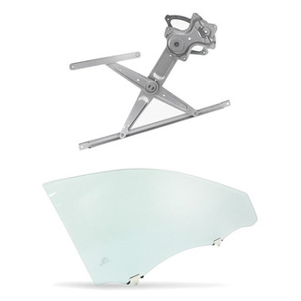 Replacement - 2-Piece (Front Passenger Side Window Regulator without Motor, Door Glass) (Standard Line)