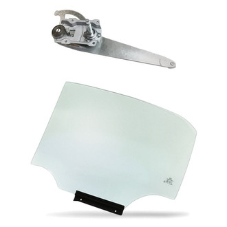 Replacement - 2-Piece (Rear Driver Side Window Regulator, Door Glass) (Standard Line)
