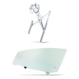Replacement - 2-Piece (Front Driver Side Window Regulator without Motor, Door Glass) (Standard Line)