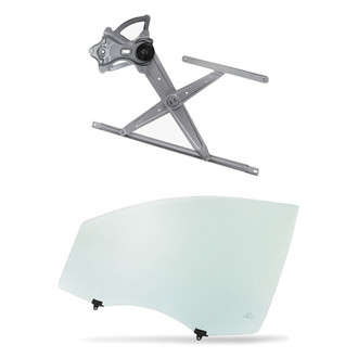 Replacement - 2-Piece (Front Driver Side Window Regulator without Motor, Door Glass) (Standard Line)
