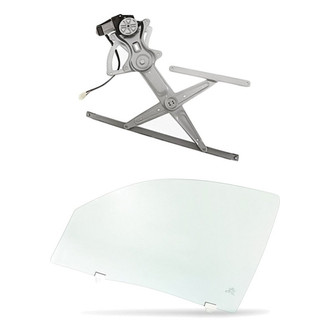 Replacement - 2-Piece (Front Driver Side Window Regulator and Motor Assembly, Door Glass) (Standard Line)
