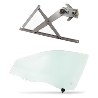 Replacement - 2-Piece (Front Driver Side Window Regulator, Door Glass) (Standard Line)