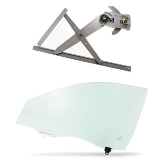 Replacement - 2-Piece (Front Driver Side Window Regulator, Door Glass) (Standard Line)