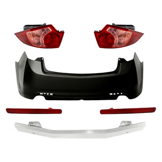 Replacement - Driver and Passenger Side 6-Piece Kit (Driver and Passenger Side Outer Tail Lights, Rear Bumper Cover, Rear Bumper Reinforcement, Rear Driver and Passenger Side Bumper Reflectors) (Standard Line)