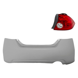 Replacement - 2-Piece Kit (Passenger Side Outer Tail Light, Rear Bumper Cover) (Standard Line)
