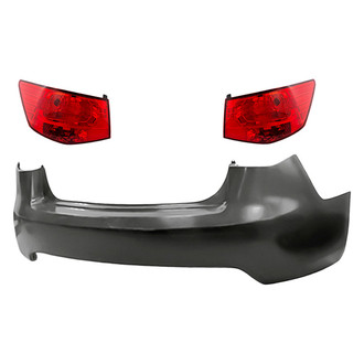 Replacement - Driver and Passenger Side 3-Piece Kit (Driver and Passenger Side Outer Tail Lights, Rear Bumper Cover) (CAPA Certified)
