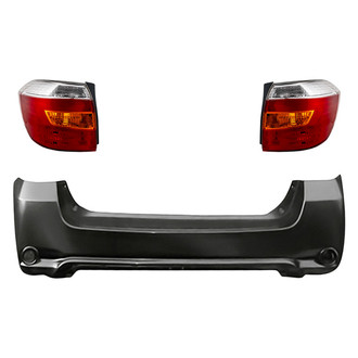Replacement - Driver and Passenger Side 3-Piece Kit (Driver and Passenger Side Tail Lights, Rear Bumper Cover) (Standard Line)