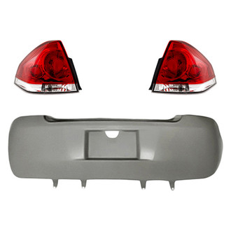 Replacement - Driver and Passenger Side 3-Piece Kit (Driver and Passenger Side Tail Lights, Rear Bumper Cover) (Standard Line)