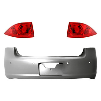 Replacement - Driver and Passenger Side 3-Piece Kit (Driver and Passenger Side Outer Tail Lights, Rear Bumper Cover) (Standard Line)
