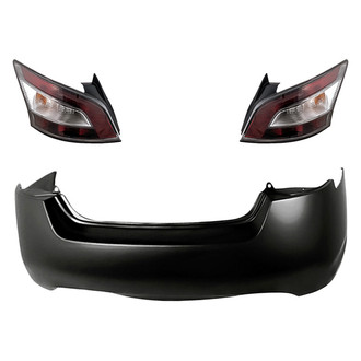 Replacement - Driver and Passenger Side 3-Piece Kit (Driver and Passenger Side Tail Lights, Rear Bumper Cover) (Standard Line)