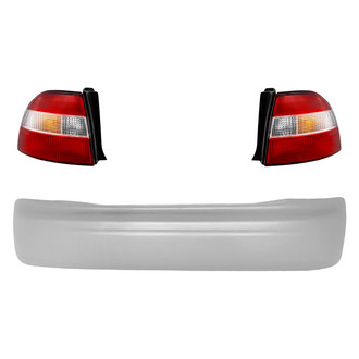 Replacement - Driver and Passenger Side 3-Piece Kit (Driver and Passenger Side Outer Tail Lights, Rear Bumper Cover) (Standard Line)