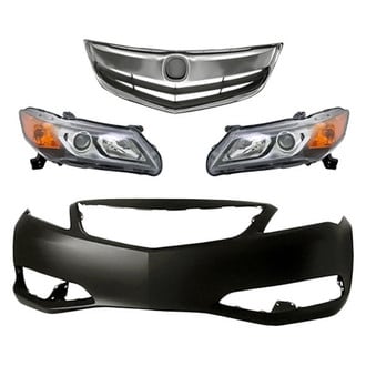 Replacement - 4-Piece Kit (Driver and Passenger Side Headlights, Front Bumper Cover, Grille) (Standard Line)