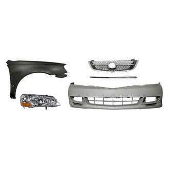 Replacement - 5-Piece Kit (Passenger Side Headlight, Front Bumper Cover, Grille, Upper Grille Molding, Front Passenger Side Fender) (Standard Line)