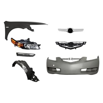 Replacement - 7-Piece Kit (Passenger Side Headlight, Front Bumper Cover, Center Grille Bar, Grille, Front Passenger Side Fender, Front Passenger Side Fender Liner, Passenger Side Marker Light) (Standard Line)