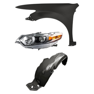 Replacement - 3-Piece Kit (Driver Side Headlight, Front Driver Side Fender, Front Driver Side Fender Liner) (Standard Line)