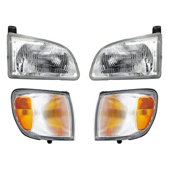 Replacement - 4-Piece Kit (Driver and Passenger Side Headlights, Driver and Passenger Side Turn Signal/Corner Lights) (Standard Line)