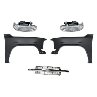 Replacement - 5-Piece Kit (Driver and Passenger Side Headlights, Grille, Driver and Passenger Side Fenders)