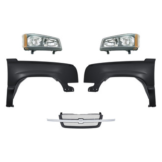 Replacement - 5-Piece Kit (Driver and Passenger Side Headlights, Grille, Driver and Passenger Side Fenders) (Standard Line)
