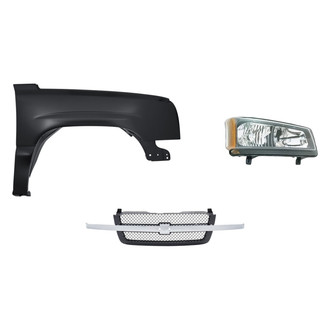 Replacement - 3-Piece Kit (Passenger Side Headlight, Grille, Front Passenger Side Fender) (Standard Line)