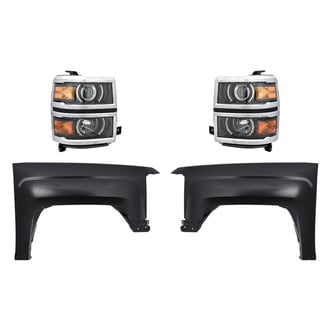 Replacement - 4-Piece Kit (Driver and Passenger Side Headlights, Driver and Passenger Side Fenders)