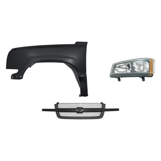 Replacement - 3-Piece Kit (Driver Side Headlight, Grille, Front Driver Side Fender) (Standard Line)