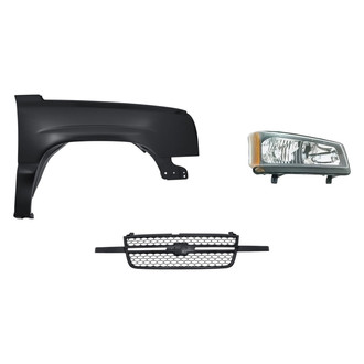 Replacement - 3-Piece Kit (Passenger Side Headlight, Grille, Front Passenger Side Fender) (Standard Line)