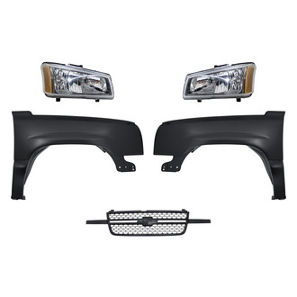 Replacement - 5-Piece Kit (Driver and Passenger Side Headlights, Grille, Driver and Passenger Side Fenders) (Standard Line)