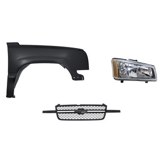 Replacement - 3-Piece Kit (Passenger Side Headlight, Grille, Front Passenger Side Fender) (Standard Line)