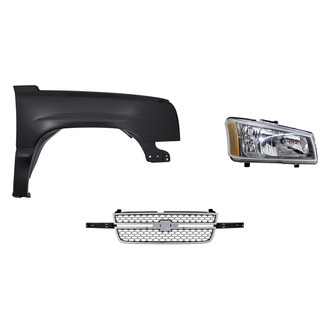 Replacement - 3-Piece Kit (Passenger Side Headlight, Grille, Front Passenger Side Fender) (Standard Line)