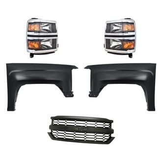 Replacement - 5-Piece Kit (Driver and Passenger Side Headlights, Grille, Driver and Passenger Side Fenders)