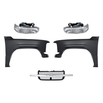 Replacement - 5-Piece Kit (Driver and Passenger Side Headlights, Grille, Driver and Passenger Side Fenders) (Standard Line)
